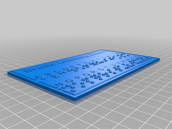 3D model of braille learning board ready for printing 3D model of braille learning board. Fotocredits: TheDarkHood on Thingiverse