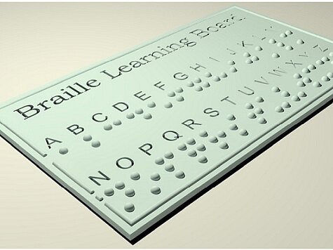3D printed braille learning board Braille learning board. Fotocredits: TheDarkHood on Thingiverse