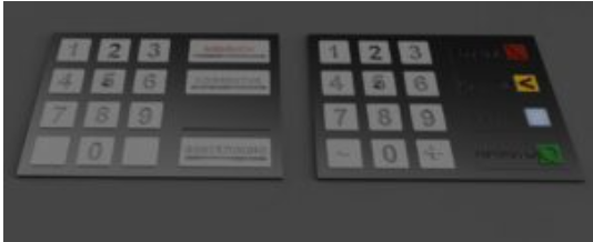 Set of 2 different cash dispenser keyboards. Photocredit: Berufsförderungswerk Düren gGmbH