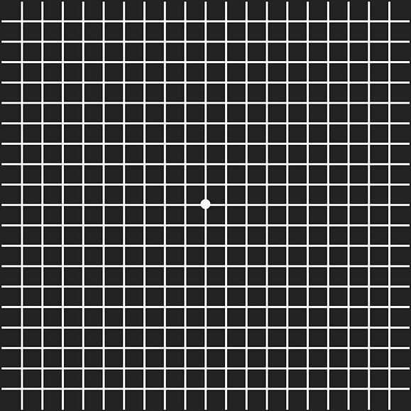 Amsler Test Weißes Gitter auf schwarzen Hintergrund